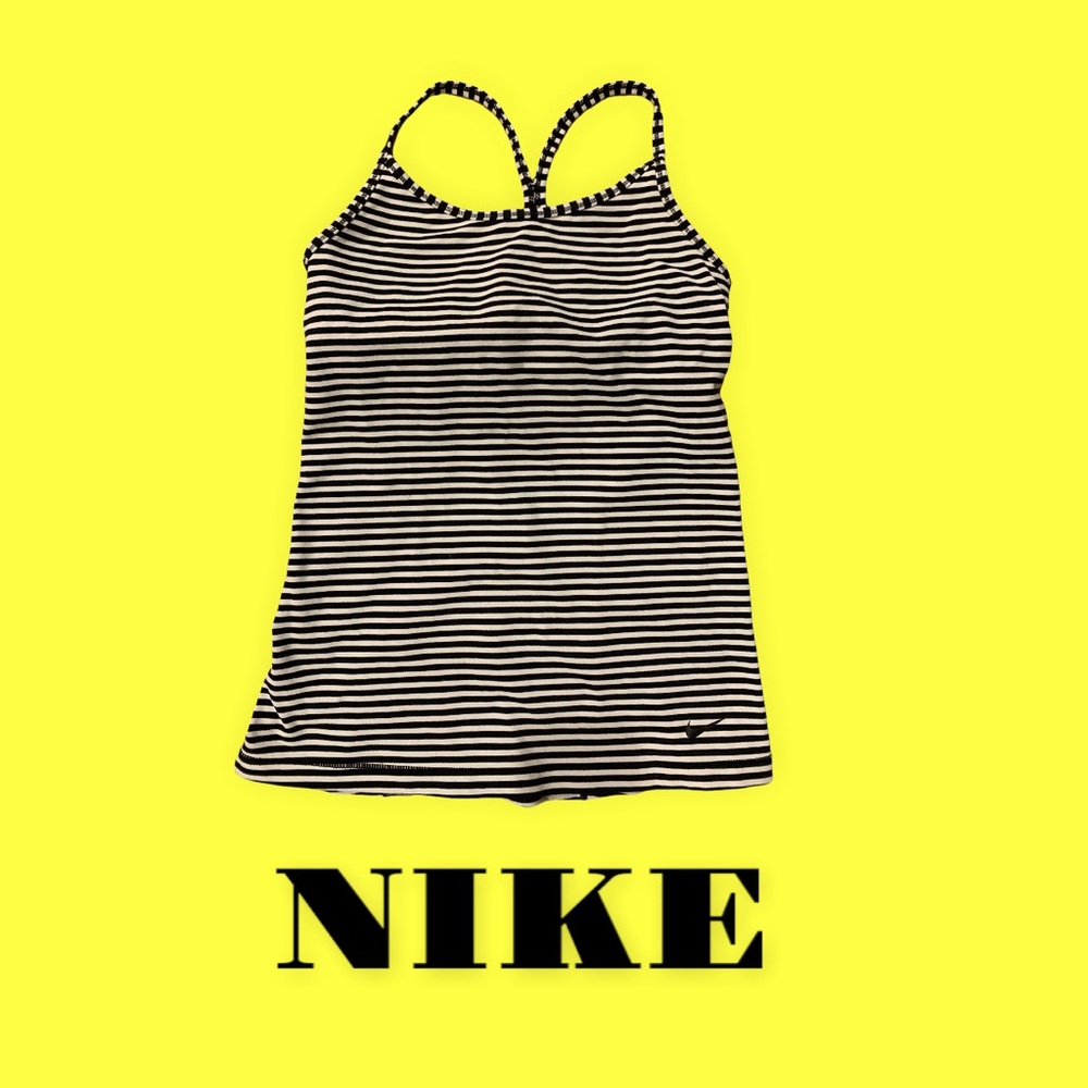 Nike Dri-Fit small black & white built in bra tank